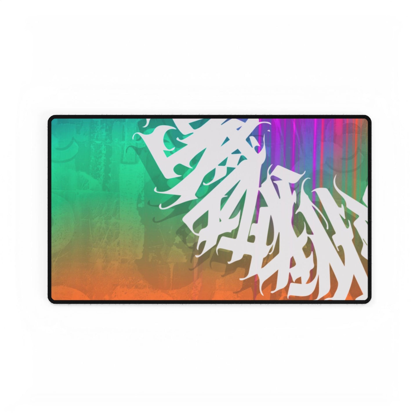 Vibrant Artistic Desk Mat - Colorful Graffiti Design for Home Office