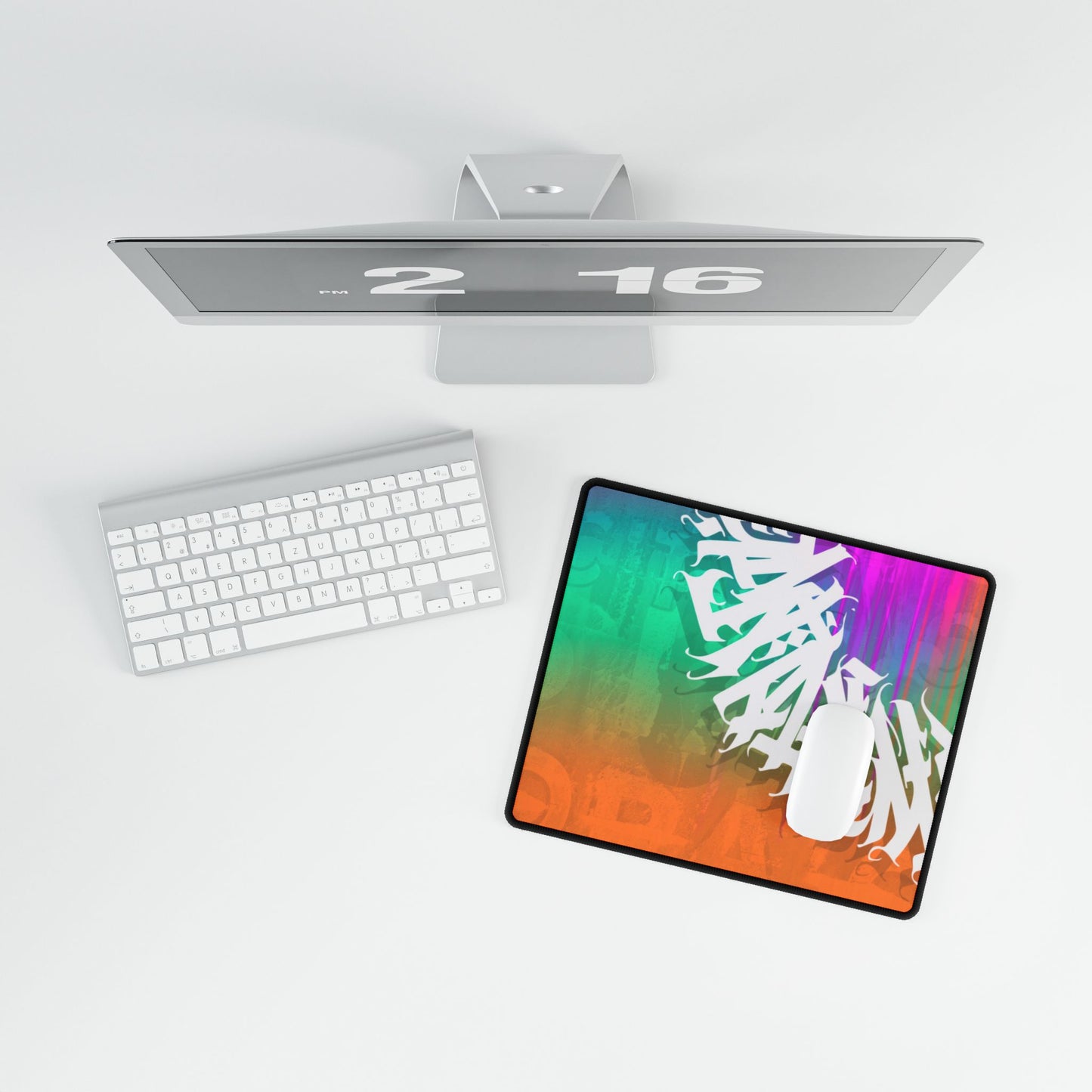 Vibrant Artistic Desk Mat - Colorful Graffiti Design for Home Office