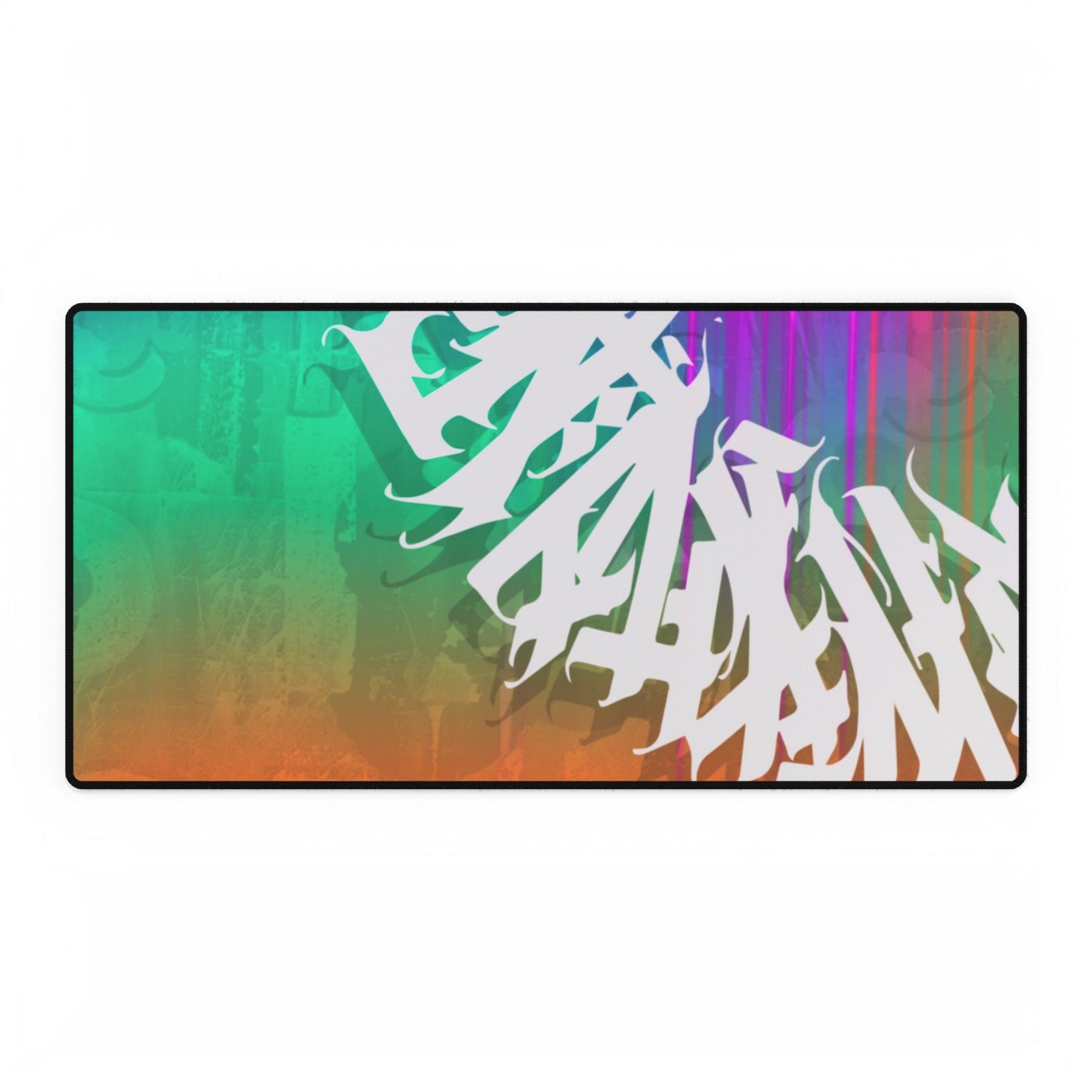 Vibrant Artistic Desk Mat - Colorful Graffiti Design for Home Office