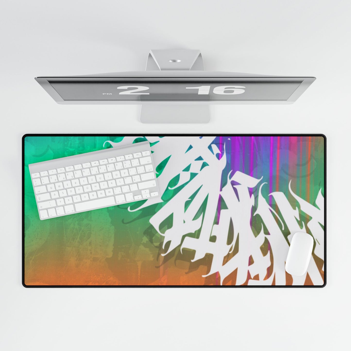 Vibrant Artistic Desk Mat - Colorful Graffiti Design for Home Office