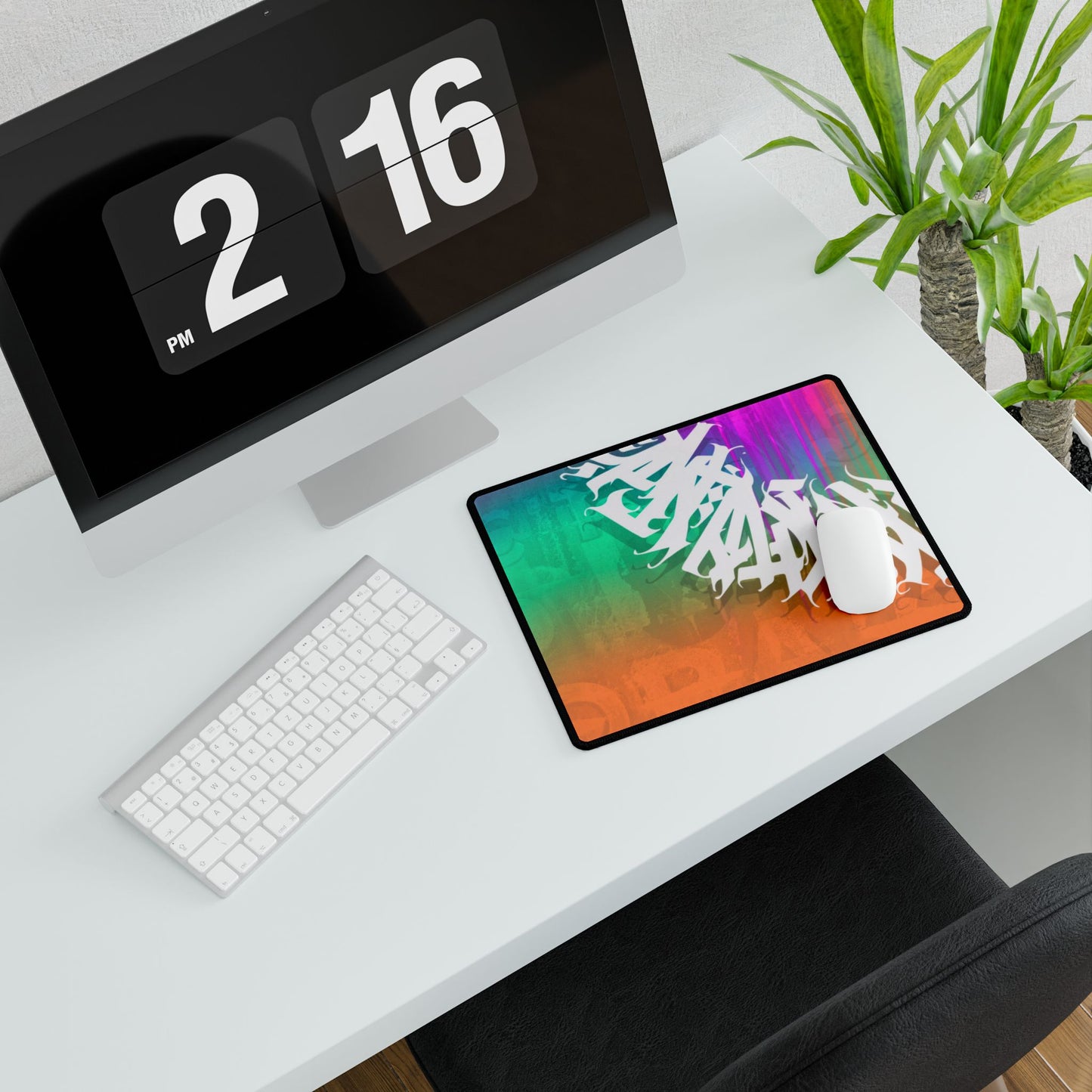 Vibrant Artistic Desk Mat - Colorful Graffiti Design for Home Office